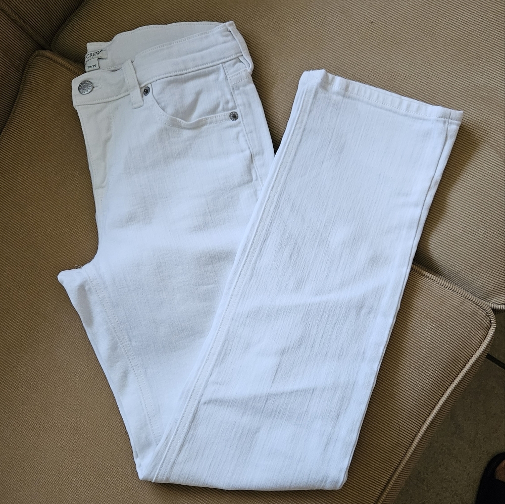 Jcrew white straight jeans
